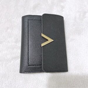 New Black Trifold Wallet with Gold Accent Designer Logo